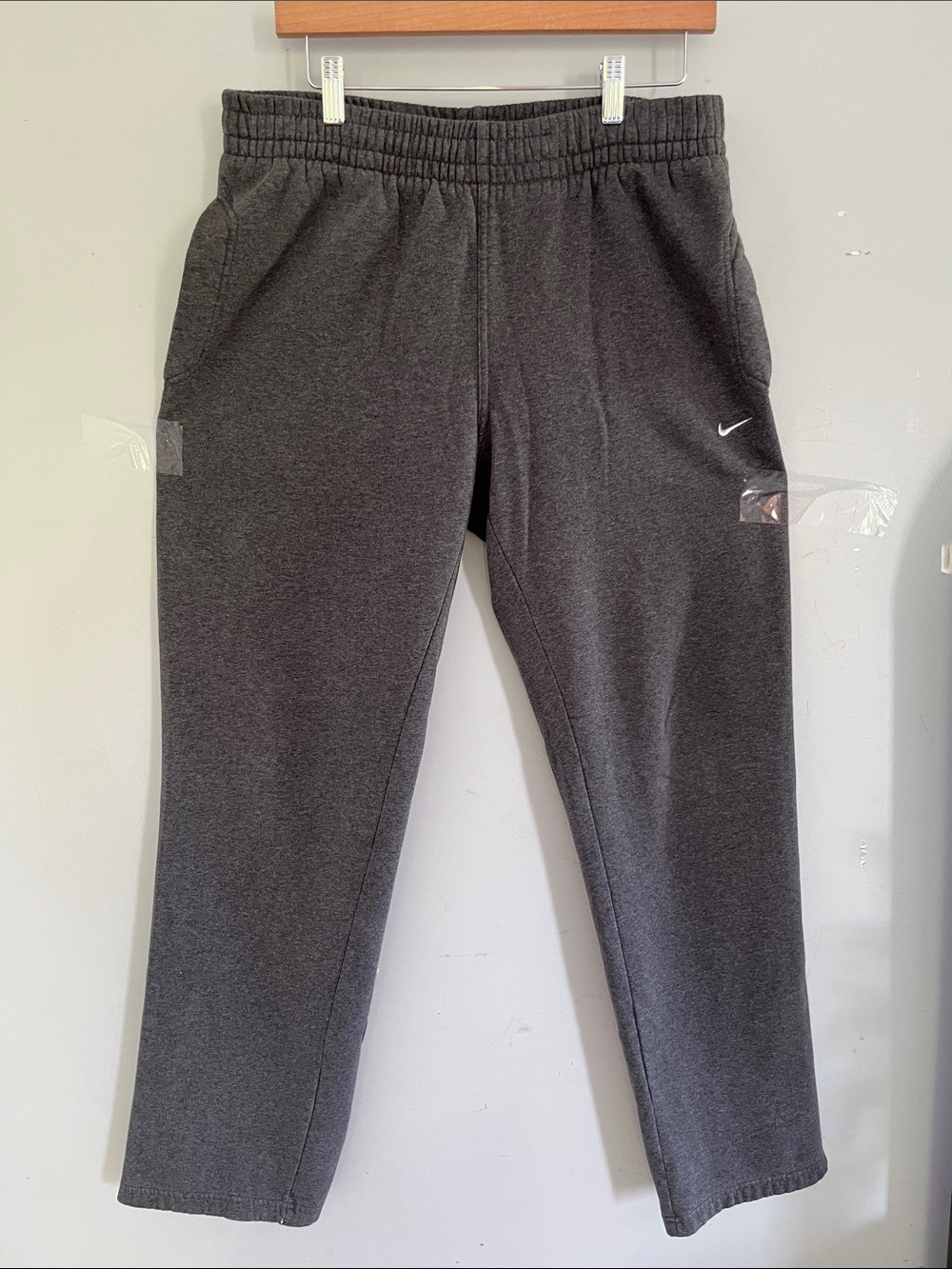 Nike Kids Dark Gray Fleece Joggers with Swoosh